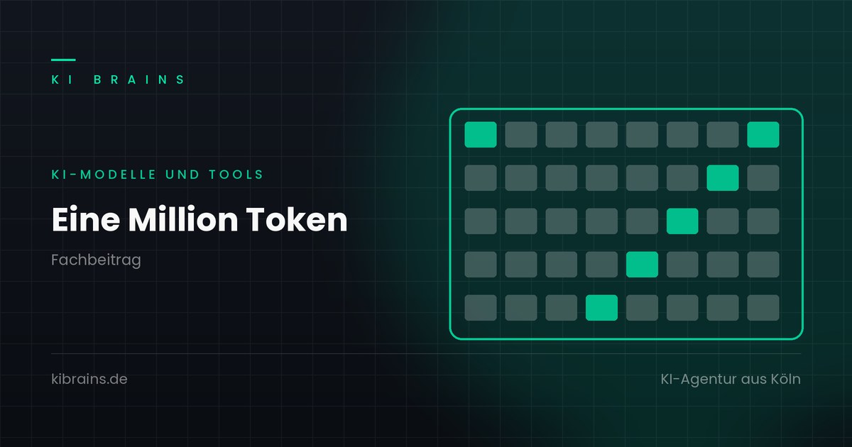 Eine Million Token: Lange Reihe aus Token in einem Fenster