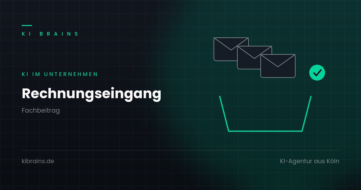 Rechnungseingang: Briefe fallen in ein Fach, ein Haken bestätigt